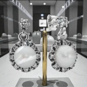 Elegant Silver Pearl Earrings